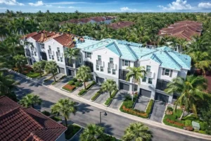 Commercial tile roof installation in Fort Lauderdale Florida for office buildings and commercial properties, durable clay and concrete tile roofing system designed for long-term performance and resistance to South Florida weather conditions
