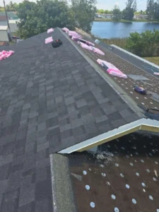 Shingle roof installation in Wilton Manors Florida using high-quality asphalt shingles, durable roofing system designed for South Florida weather conditions